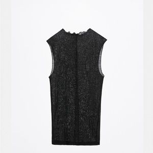 NEW Zara black sheer seemed sleeveless top